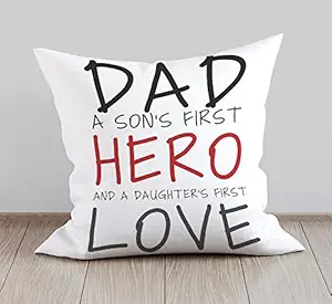DreamVio Soft Fabric Cushion, Pillow for World's Best Dad,Pyare Papa,Gifts for Daddy,Grandpa on Birthday's & Father's Day Color : White Size : 12 x 12 inch Design 34