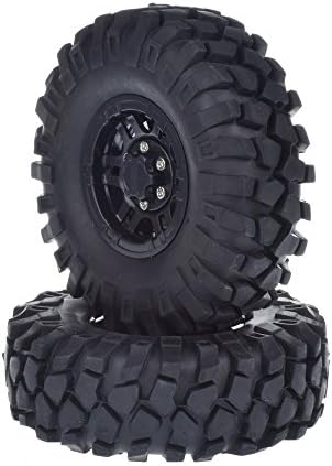 4PCS 108mm Rubber Tire with 1.9" Beadlock Wheel Rim for 1:10 RC Crawler Car Axial SCX10 Tamiya CC01 RC4WD D90 D110