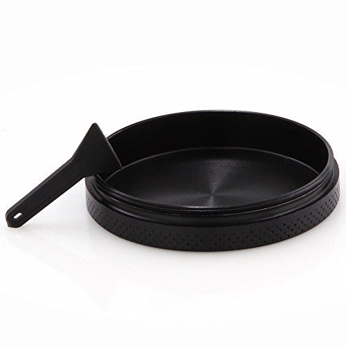 DCOU neue Design Premium Krautmühle mit Siebgrinder haltbare Zamak-Legierung Tabak Mahler Crusher Gewürze Schleifer mit Blumen auf dem Deckel Magnetisch Ø55mm 4-teilig Schwarz - 6