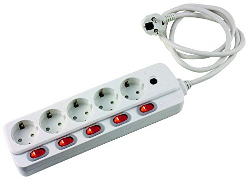 Preisvergleich Produktbild Tischsteckdose 5-fach mit Einzelschaltung