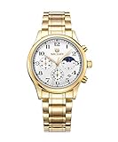 Megir Mode Business Männer Quarz Exquisite Zifferblatt Datum Kalender Uhren Gold Edelstahlarmband Wasserdicht Casual Armbanduhr Für Männer 5007,Model2