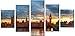 Produktbild obella Neue Top Leinwand Bilder Drucke Wand Art 5 Stück Panels || Beautiful Elizabeth Tower Big Ben View || modernes Poster Öl Gemälde Prints und Bilder Foto Bild Wall Art Prints auf Leinwand painting für Home Schlafzimmer Wohnzimmer Decor – Rahmenlose Christmas Gifts