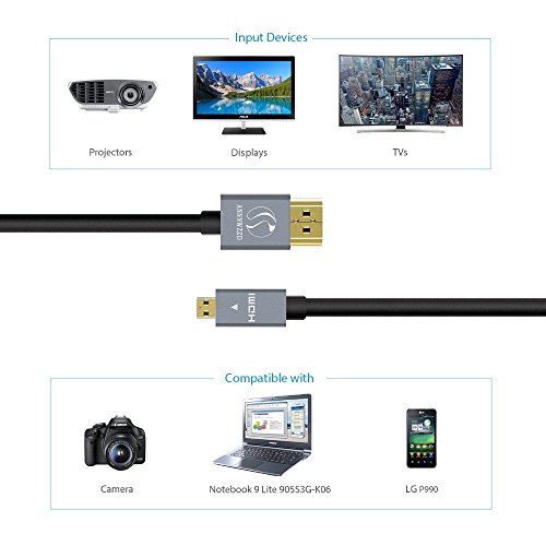 LinkinPerk1m Micro HDMI Kabel / kompatibel mit HDMI 2.0a/b, 2.0, 1.4a (Ultra HD, 4K, 3D, Full HD, 1080p, HDR, ARC, Highspeed mit Ethernet) - 2