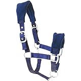JF-Reitsport Halfter Nylon Halfter unterlegt, Cob (Vollblut), 3-Fach verstellbar, Navy, Navy, Vollblut, AHA-05-01-03
