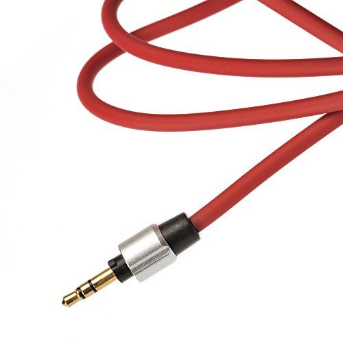 iProtect Ersatzkabel für Monster Beats Dr. Dre 3,5mm und Adapter auf 6,3mm Klinkenstecker Spiralkabel rot - 4