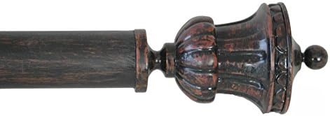 RULU 25645 18 to 48-Inch Trophy Drapery Hardware with 1.25-Inch Pipe, Burgundy