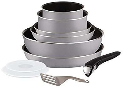Tefal L2149602 Set de poêles et casseroles - Ingenio 5 Essential Gris Set 10 Pièces - Tous feux sauf induction