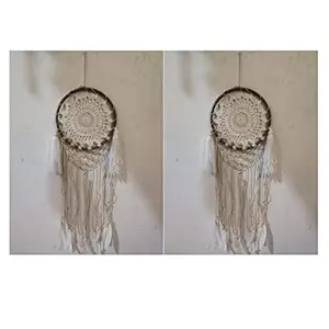 Shubh Enterprises Dream Catchers Wall Hangings For Home Decor Bedroom Livingroom Balcony Car Garden Party Cafe Handmade Dreamcatcher For Positivity Feathers Hanging Wall Decoration Items For Kids Room (Pack of 2, 10L x 30H Inches)