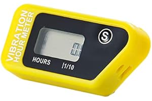 FOUNDOWN Digital Engine Stunde Meter komplett wasserfest zurücksetzbar Vibration Stunde kabellos für alle vibrierender Maschine Motocross Marine Motorrad(yellow)