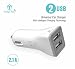 TANTRA Dual USB 2.1Amp (total output) Mobile Charger for Car (car charger/ Cigarette Lighter) works with Apple, Samsung, Xiami, Oneplus, Micromax, Android, Blackberry or Microsoft phones (White + Grey). RS.299.00