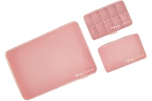 Craftelier - Zestaw 3 pudełek do przechowywania i organizacji | Pastelowy różowy - 2 różne rozmiary (duże pudełko: 26,5 x 17,8 x 4,2 cm i małe pudełka: 14,6 x 9,1 x 3,2 cm)