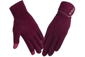 AINKOU Fashion Touch Screen Gloves Soft Comfortable Windproof with Velvet Inside for Women Girls Winter Warm Wear