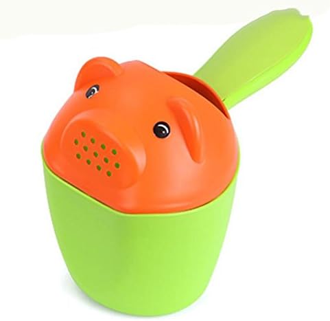 XISHU Child Shampoo Rinser Shower Cup Baby Wash Hair Bath Shower Eye Shield Sprinkler , green