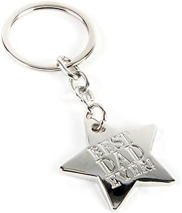 Dad Gift - Best Dad Ever Metal Keyring With Star Gift