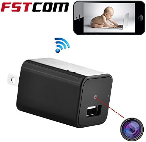 FSTCOM HD 1080P Hidden Spy Camera Charger Wifi Wireless USB Adapter Remote View Motion Detection Alarm Message Home Security Nanny Cam (Fulfilled By Amazon)