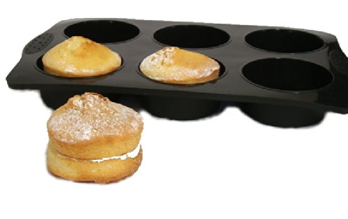 WellBake Jumbo - Molde para magdalenas extra grande (6 huecos, silicona)