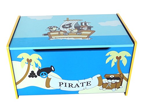Kiddi Style les enfants Bois Boite de Rangement Jouets Coffre au Trésor Pirate