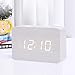 Produktbild LXZ LED Digital Alarm Uhr, Anzeigen Zeit Datum Woche Und Temperatur, Würfel Holzförmig Klingen Steuern Schreibtisch Alarm Uhr zum Kind, Zuhause, Büro, Täglich Leben, Schwer Schwellen (Hölzern) , Weiß