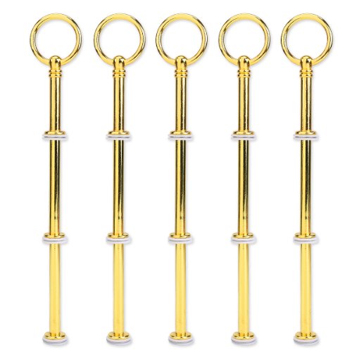 5 Set golden Farbe rund Motive mini Metallstange Mittellochausstech 2 bis 3 Etage Etagere für Hochzeitstorte Tortenständer Tortenhalter Torten - 2