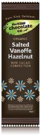 The Raw Chocolate Company Organic Salted Vanoffe Hazelnut Chocolate 44g (Pack of 12)