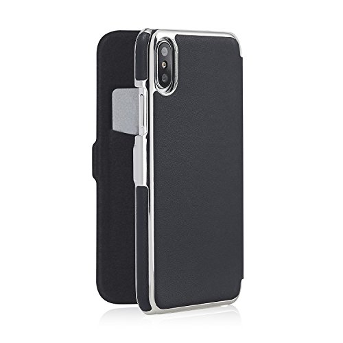 PipettoiPhone X Slim Wallet Case Ultra Thin Premium Genuine Leather Cover with 1 Card Slot (Compatible with iPhone X), Navy