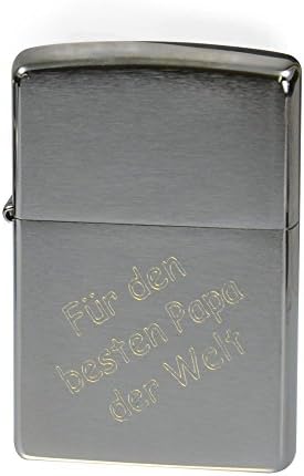 Zippo Brush Brushed Chrome Petrol Lighter 'for the best dad in the world'