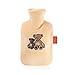 Fashy Fleece Covered Hot Water Bottle with Embroidery 0.8L
