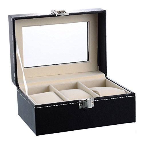 Housweety Neu Uhrenkoffer Uhrenbox fr 3 Uhren Uhrenkasten Housweety Neu Uhrenkoffer Uhrenbox fr 3 Uhren Uhrenkasten
