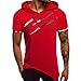 Produktbild JKLEUTRW T-Shirt Herren Slim Fit, Sommer Herren Atmungsaktives Mit Rundhalsausschnitt Kurzarm Hooded Scratch Zipper Pattern Casual Fashion Lapel Short SleeveMuster Slim Fit T-Shirt