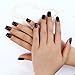 Bling Art False Nails French Manicure Black Matte Justice Medium Tips UK