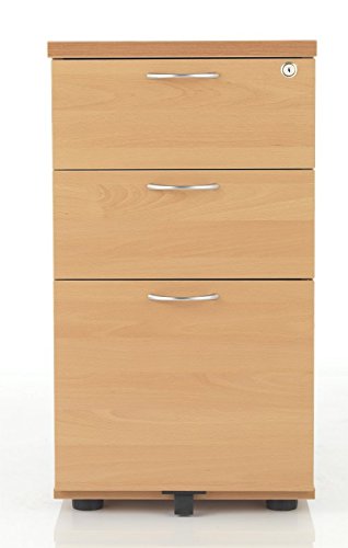 3 Drawer Desk High Pedestal in Beech - SMART Office Furniture Range, Desk Drawers
