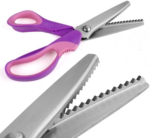 9 inch Pinking Craft Shears- Professional Stainless Steel Zig Zag Serrated Scissors - for Embroidery, Sewing, Dressmaking, Fabric and Paper Cutting, Needlework and Upholstery
