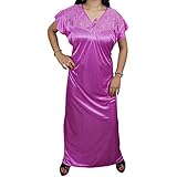Indiatrendzs Women Satin Sexy Nightwear 2pc Pink Nighty Set With Free Size Overcoat