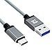 Produktbild USB C Kabel auf USB 3.0, TechRise 1m Nylon USB Typ C Ladekabel für Type C Geräte, Samsung Galaxy S8, HTC 10, Nexus 5X/6P, Lumia 950/950XL, OnePlus 2, Nokia N1 Tablet und viele mehr-Grau