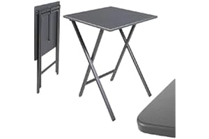 MOSKILA D'CASA dcasa Table carrée Pliante Gris 48 x 48 x 65 cm