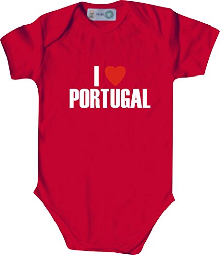 Unbekannt Cooler WM Länder Baby Body/I Love Portugal/Farbe: Rot/Größe: 86-92 (18-23 Monate)