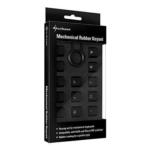 Sharkoon Mechanical Rubber Keyset schwarz Gummierte Tastenkappen für mechanische Tastaturen mit Kailh- und Cherry MX-Schaltern - 5