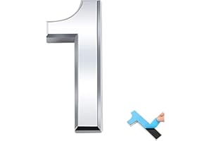 DURDIIY Lettres Autocollantes Pour NuméRo De Maison,3inches(7.5cm) NuméRo De Rue, Plaque De NuméRo,NuméRos De Maison Autocollants Pour BoîTe Aux Lettres, NuméRos De Porte De 0 à 9（Couleur Argent) (1)