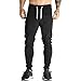 Produktbild Cargohose Herren Hosen Pants Jogginghose Joggerhose Sporthose Trainingshose Jogger Fitness Sport Outdoor wanderhose Fitnesshose Sweatpants Jogginghose Männer Loose Hose Baumwollmischung LMMVP (M, Schwarz)
