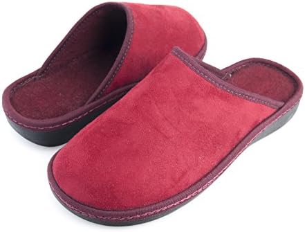 Ladies' Comfort Memory Foam House Slippers, Anti-Slip Shoes, Lightweight (40, Bordeaux)