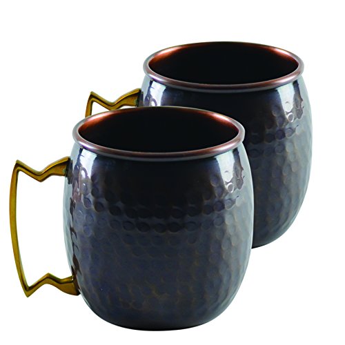 10 Strawberry Street Antique Copper Mugs, 16 Oz, Set of 2