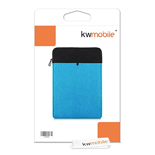 kwmobile Laptoptasche Filz Sleeve für 17″ 17,3″ Laptop / Notebook / Ultrabook – Notebook Tasche Schutzhülle Laptop Case Hülle in Blau Schwarz Innenmaße: ca. 46,5 x 32,5 cm - 5