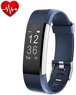 ID2 Plus Smart Fitness Wristband Bracelets Tracker Heart Rate Bluetooth 4.0 Exercise Tracker ,Heart Rate Monitor Smart Watch for Android Samsung S8 Plus &amp; iOS iPhone 7 8 Plus Smartphones (Blue)
