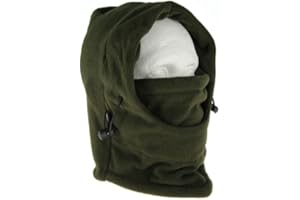 DNA Cold Weather Carp Fishing Fleece Lined OD Green Adjustable Snood with Face Guard