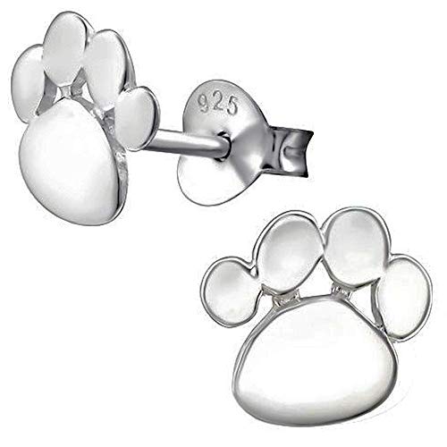 So Chic Joyas© pendientes niño Trace pata huella Perro Gato Plata 925