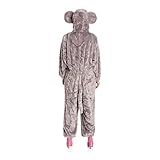 Kostümplanet® Maus-Kostüm Damen Overall weich Mäuschen Damen-Kostüm Größe 46/48 -