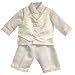 Baby Boys White Baptism Christening Outfit Paisley Waistcoat Suit 18-24 Months