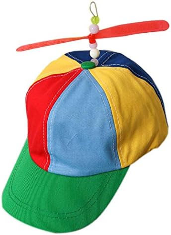 Bescita Multi-Color Propeller Cap, Propeller Cap Hat Helicopter Rainbow Tweedle Pride Party Kuso Fancy Dress Nerd Baseball Cap