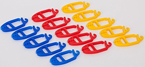 SUPI Sockenklammern Sockenclips Sockenhalter – cleveres Patent aus Finnland – stoffschonend – 15 Stück – je 5 in einer Farbe – drei verschiedene Sortierungen zur Wahl - 4