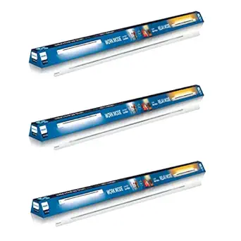 PHILIPS Twin Glow 25-Watt +25-Watt LED Up-Down Batten Tubelight (Pack of 3, 25W Yellow Uplight RELAX Mode | White Downlight WORK Mode)